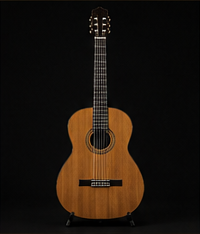 Klasična gitara sa crnom pozadinom